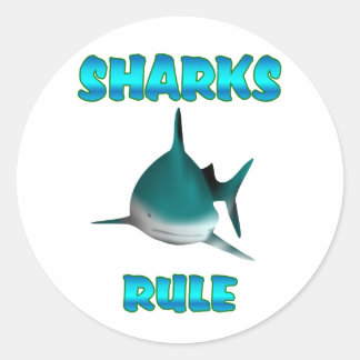 Sticker Rond Règle des requins