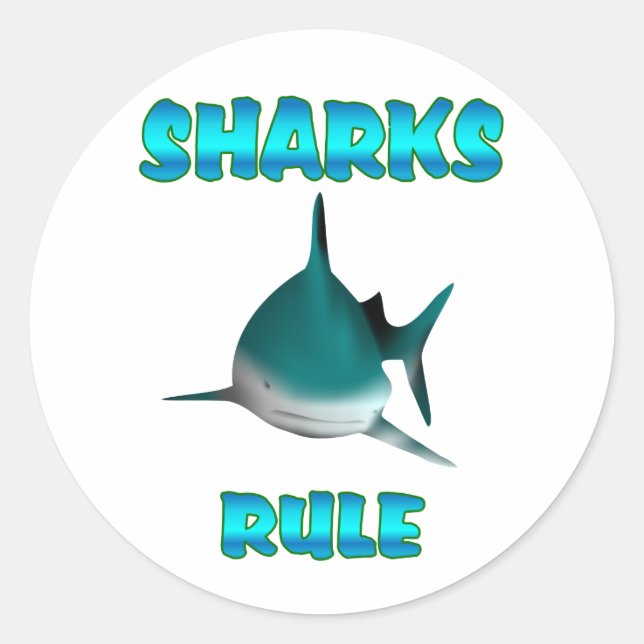 Sticker Rond Règle des requins (Devant)