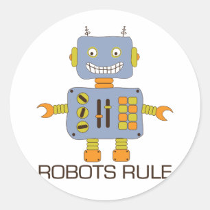 Sticker Rond Règle des robots