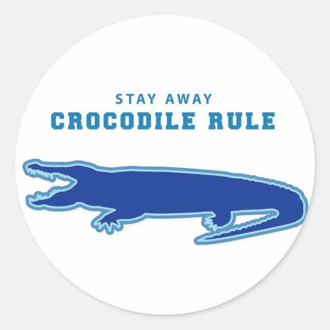 Sticker Rond Règle du crocodile (bleu) (Devant)