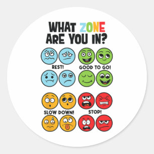 Sticker Rond Réglementation Avant L'Attente Autisme Adhd Neurod
