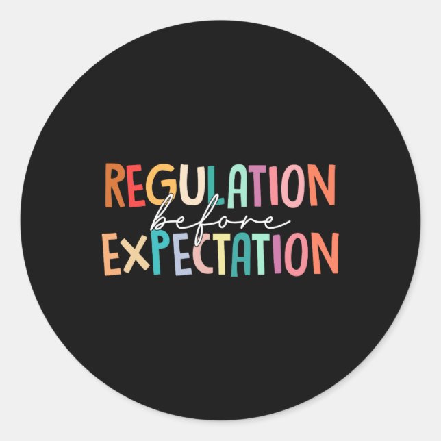 Sticker Rond Réglementation avant l'autisme de l'éducation spéc (Devant)