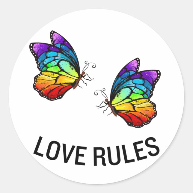 Sticker Rond Règles d'amour (Devant)