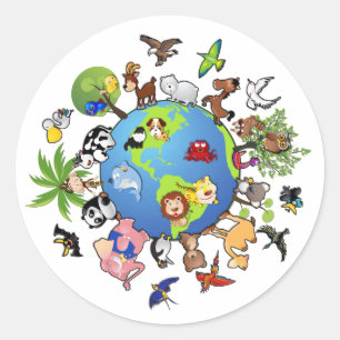 Sticker Rond Règne animal