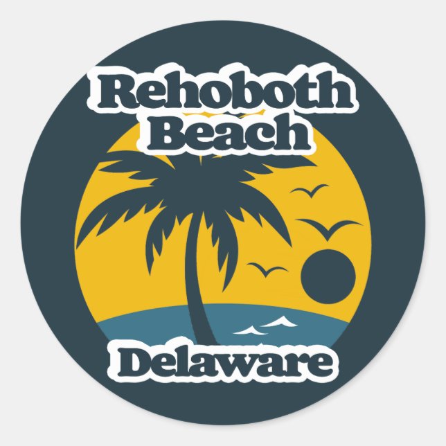 Sticker Rond Rehoboth Beach Delaware (Devant)