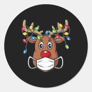 Sticker Rond Reindeer Joyeux Noël Fun Noël 1