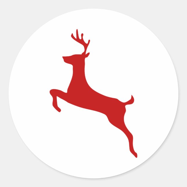 Sticker Rond Reindeer Jump Noël Rouge Silhouette Golf Balls (Devant)