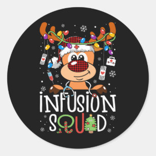 Sticker Rond Reindeer noël infusion infirmière escouade stethos