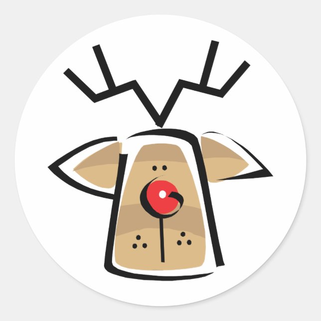 Sticker Rond Reinder de Noël (Devant)