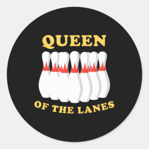 Sticker Rond Reine De Bowling Des Lanes Filles Ou Femmes