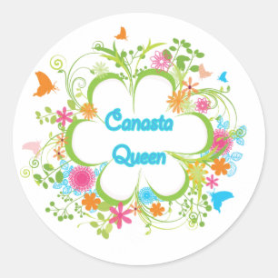 Sticker Rond Reine de canasta