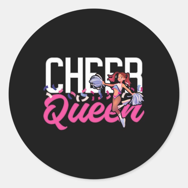 Sticker Rond Reine de Cheer Cheerleading Cheer  (Devant)