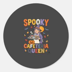 Sticker Rond Reine de la cantine d'Halloween