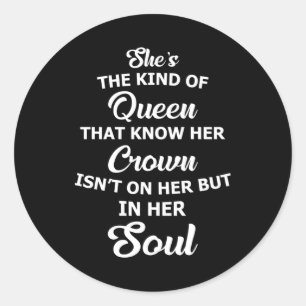 Sticker Rond Reine de la Couronne Princesse Royale Gold Funny I