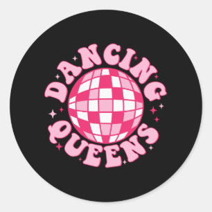 Sticker Rond Reine de la danse Demoiselles d'honneur Rétro Disc