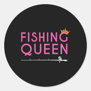 Sticker Rond Reine de la pêche - Cadeau drôle de vêtements pour