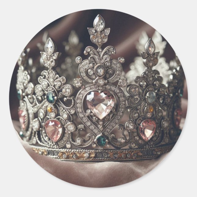 Sticker Rond Reine de mon coeur - Ajuster pour une reine - Rein (Devant)