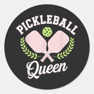 Sticker Rond Reine de pickleball Joueuse de pickleball drôle
