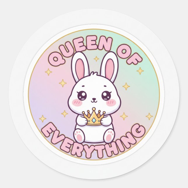 Sticker Rond Reine de tout  (Devant)