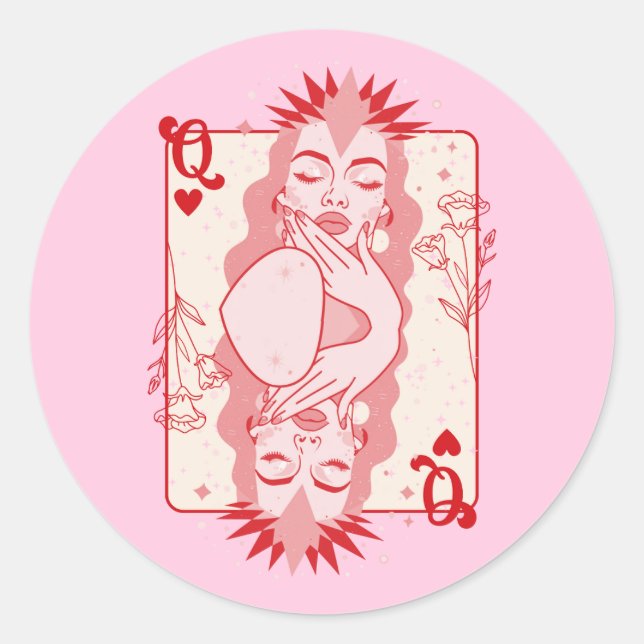 Sticker Rond Reine des Coeurs (Devant)