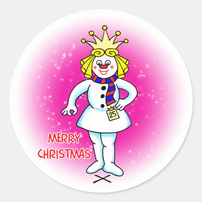 Sticker Rond Reine des neiges (Devant)