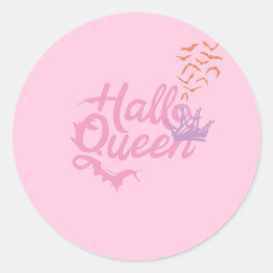 Sticker Rond Reine d'Halloween, reine d'Halloween rétro, art d'