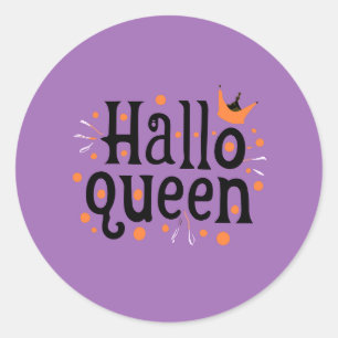 Sticker Rond Reine d'Halloween, reine d'Halloween rétro, art d'