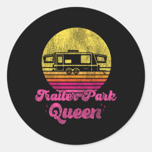 Sticker Rond Reine du camping-car rétro vintage