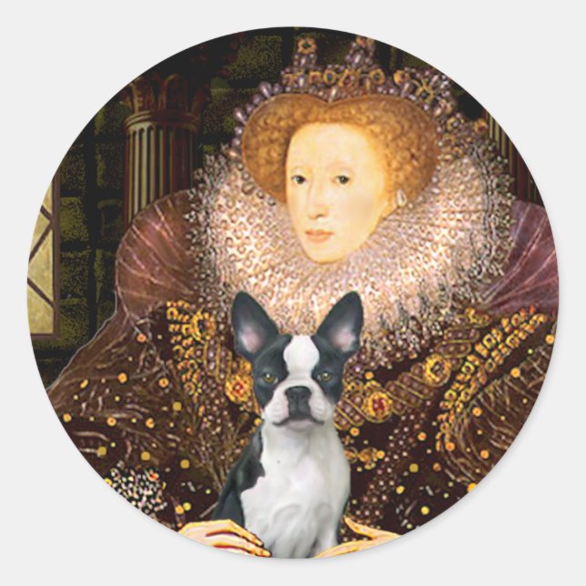 Sticker Rond Reine Elizabeth I - Boston T #1 (Devant)