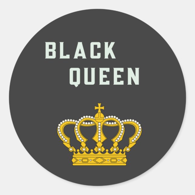 Sticker Rond reine noire (Devant)