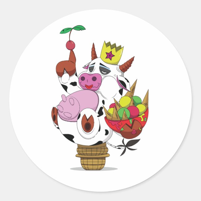 Sticker Rond Reine pour le lait (Devant)