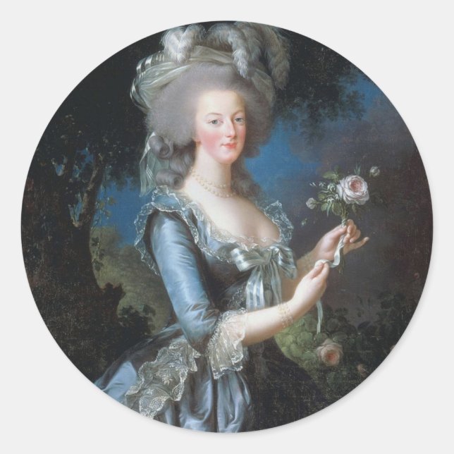 Sticker Rond Reine vintage Marie Antoinette De France (Devant)