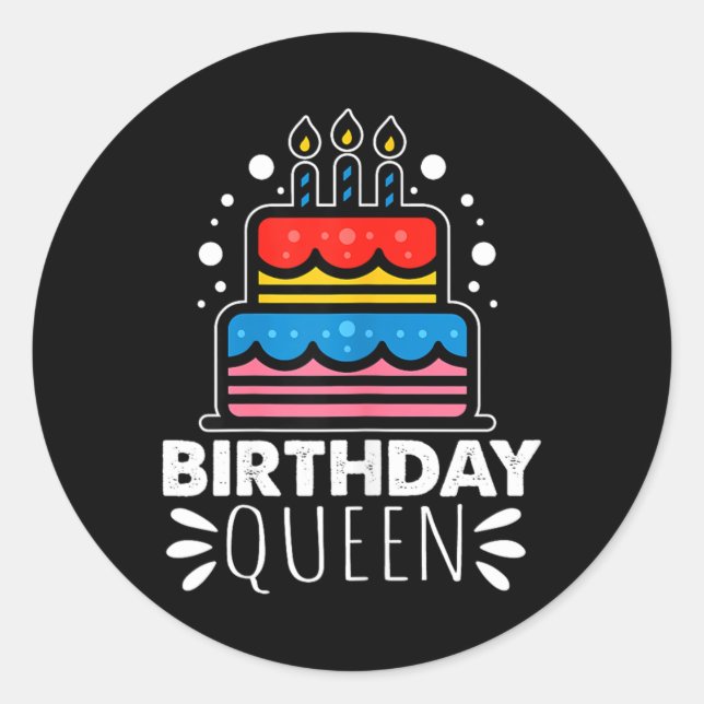 Sticker Rond Reines joyeuses de citations d'anniversaires amusa (Devant)