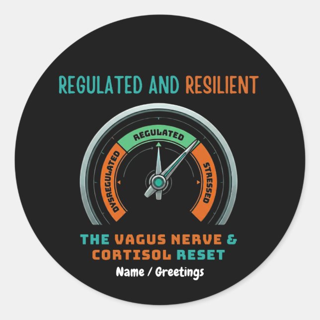 Sticker Rond Réinitialisation du cortisol du nerf vague régulé  (Devant)