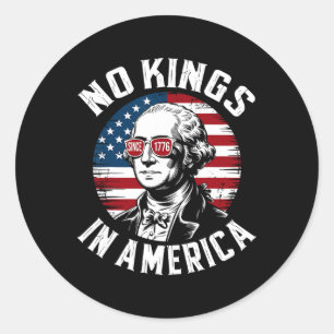 Sticker Rond Rejeter Aucun Rois En Amérique 1776 Résiste À La P