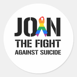 Sticker Rond Rejoignez la lutte contre le suicide gay