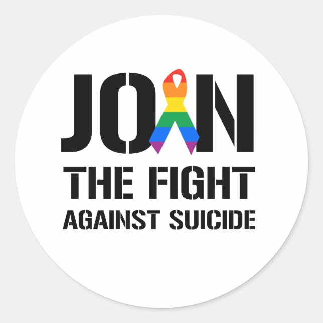 Sticker Rond Rejoignez la lutte contre le suicide gay (Devant)