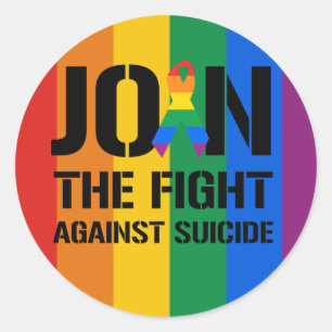 Sticker Rond Rejoignez la lutte contre le suicide gay
