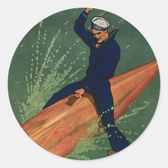 Sticker Rond Rejoignez la Marine (Devant)