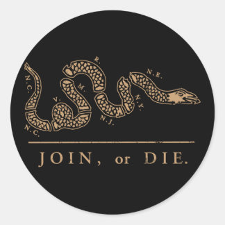 Sticker Rond Rejoindre Ou Mourir - Libertarien