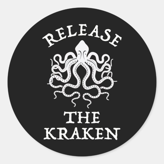 Sticker Rond Relâchez Le Kraken (Devant)