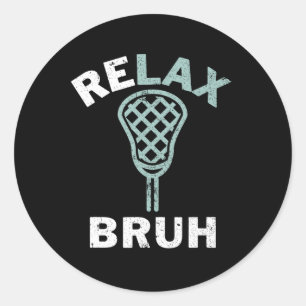 Sticker Rond Relax Bro Lacrosse Lacrosse Lâcher Vintage Lacross