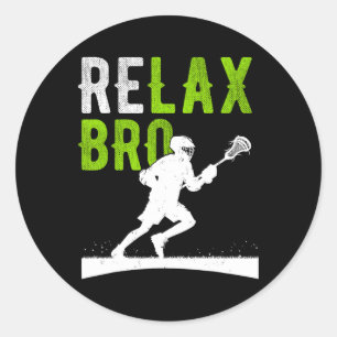 Sticker Rond Relax Bro Lacrosse Sports Team Jeu Lacrosse Match