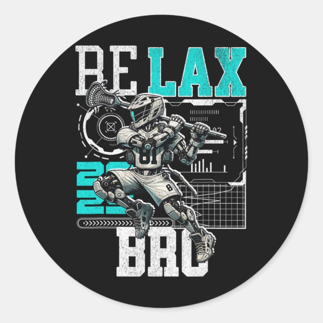 Sticker Rond Relax Bro Lax Lover Plaisanterie Ados garçons Homm (Devant)