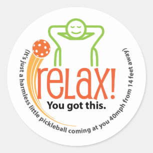 Sticker Rond Relax, c'est seulement Pickleball