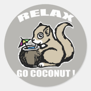 Sticker Rond Relax ! Go Coconut