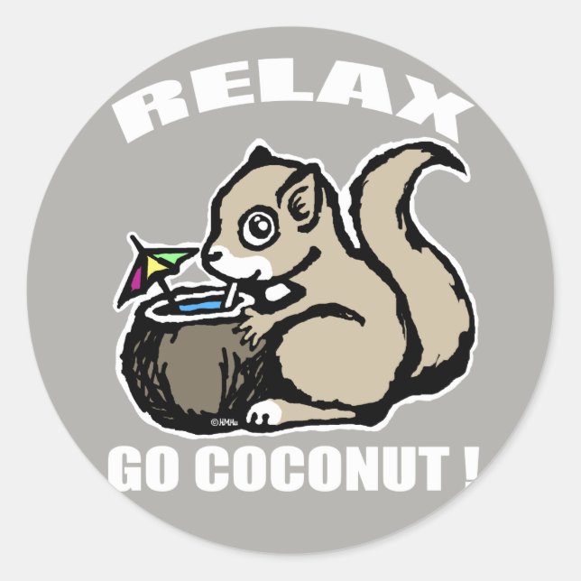 Sticker Rond Relax ! Go Coconut (Devant)
