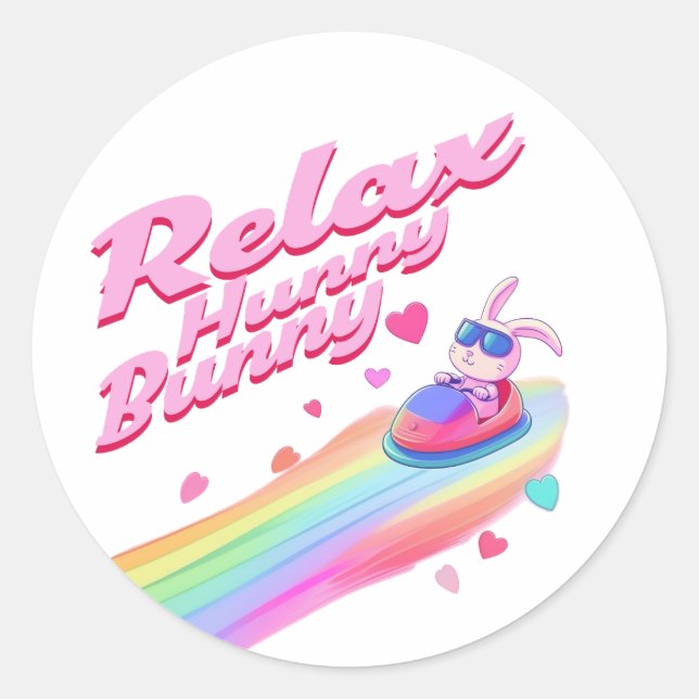 Sticker Rond Relax Hunny Bunny (Devant)