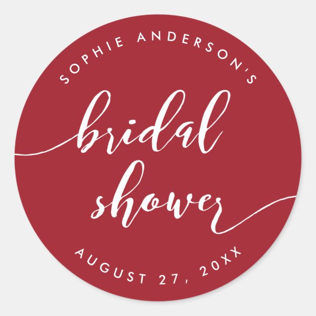 Sticker Rond Relax Script Fête de Mariage Fond Personnalisé Cou (Devant)