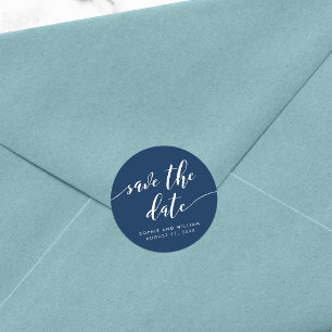 Sticker Rond Relax Script Sauvegarder la Date Couleur Modifiabl